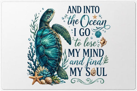 Sea Turtle Quote PNG And Into The Ocean I Go Sublimation PNG SVG BillahCrafts 