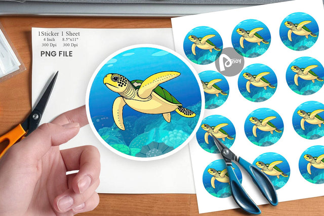 Sea Turtle Sticker Sublimation artnoy 