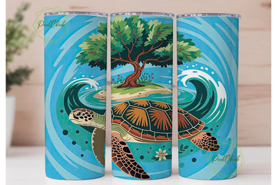Sea Turtle & Tree of Life Tumbler Wrap Sublimation PixelChick 