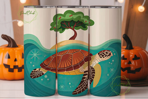 Sea Turtle & Tree of Life Tumbler Wrap Sublimation PixelChick 
