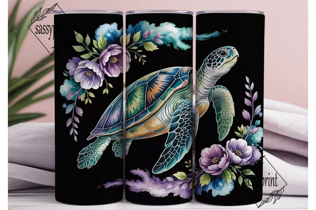 Sea Turtle Watercolor 20oz Tumbler Wrap Sublimation sassyprint 