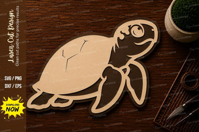 Sea Turtle Wildlife Laser Cut SVG File SVG Regulrcrative 