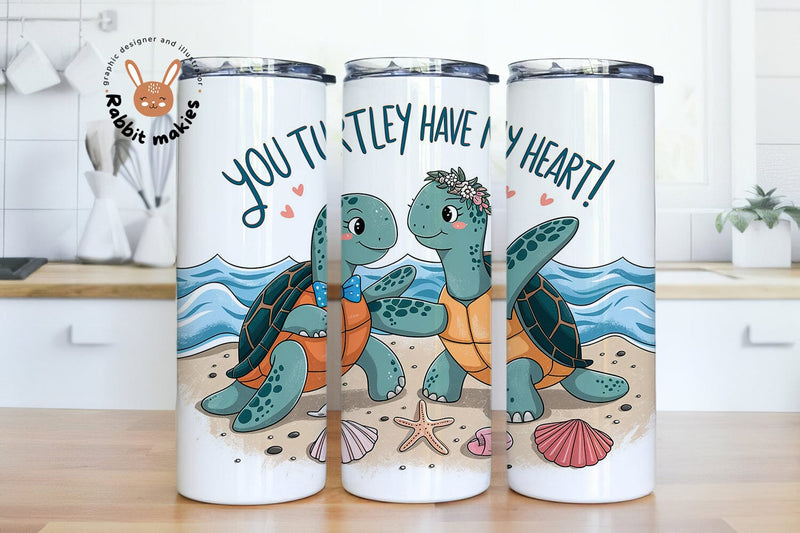 Sea Turtles 20oz Skinny Tumbler Wrap Sublimation Rabbitmakies 