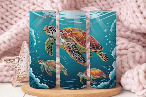 Sea Turtles 20oz Tumbler Wrap Sublimation DesignSVG 