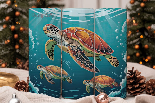 Sea Turtles 20oz Tumbler Wrap Sublimation DesignSVG 
