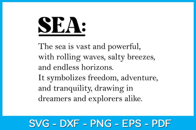 Sea Words SVG PNG PDF Cut File SVG Creativedesigntee 