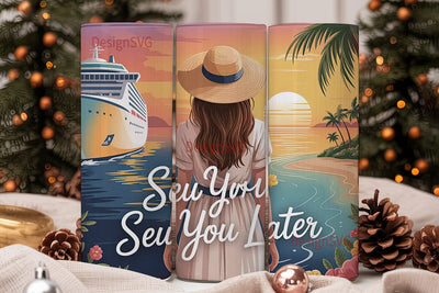 Sea You Later 20oz Tumbler Wrap Sublimation DesignSVG 