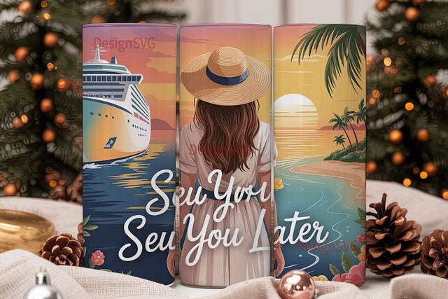 Sea You Later 20oz Tumbler Wrap Sublimation DesignSVG 