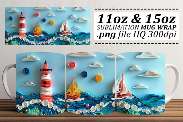 Seabed Discovery Mug Wrap Sublimation 11oz 15oz Sublimation afrosvg 