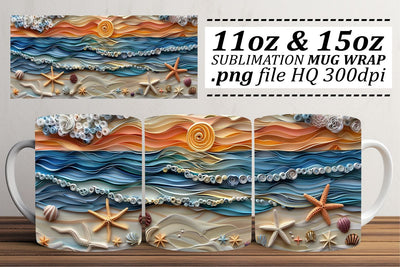 Seabed Symphony Mug Wrap Sublimation 11oz 15oz Sublimation afrosvg 