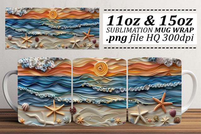 Seabed Symphony Mug Wrap Sublimation 11oz 15oz Sublimation afrosvg 