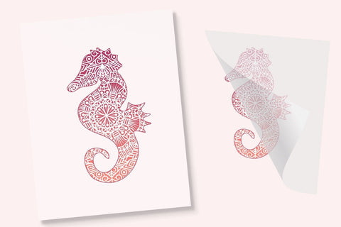 Seahorse Mandala DTF Transfer Physical So Fontsy T-Shirt Iron-On Transfer Shop 4x4