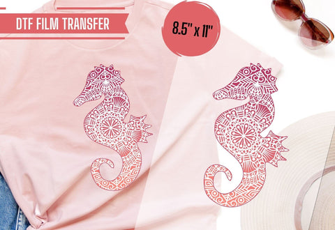 Seahorse Mandala DTF Transfer Physical So Fontsy T-Shirt Iron-On Transfer Shop