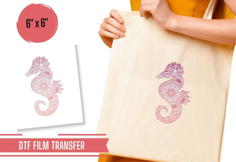 Seahorse Mandala DTF Transfer Physical So Fontsy T-Shirt Iron-On Transfer Shop