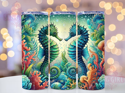 Seahorse Ocean Scene Tumbler Wrap, Seahorse Tumbler, Ocean Scene, Tumbler Wrap, Sublimation Design, Nautical Drinkware, Marine Life Gift, Beach Lover Tumbler Sublimation SvggirlplusArt 