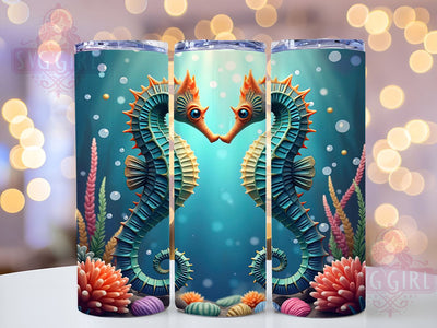 Seahorse Ocean Scene Tumbler Wrap, Seahorse Tumbler, Ocean Scene, Tumbler Wrap, Sublimation Design, Nautical Drinkware, Marine Life Gift, Beach Lover Tumbler Sublimation SvggirlplusArt 