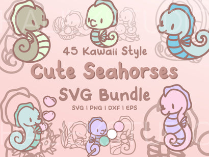 Seahorse SVG Design Set SVG HalieKStudio 