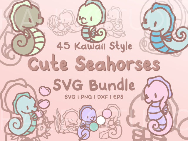 Seahorse SVG Design Set SVG HalieKStudio 