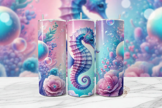 Seahorse Tumbler Sublimation PNG, 20oz Seamless Wrap Sublimation BijouBay 