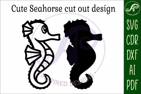 Seahorse two layer cut out laser cut wall art SVG APInspireddesigns 