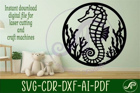Seahorse wall art sign, SVG file SVG APInspireddesigns 
