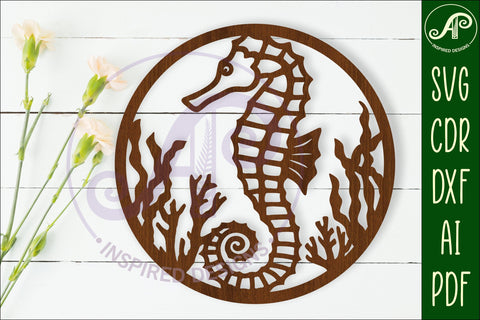 Seahorse wall art sign, SVG file SVG APInspireddesigns 