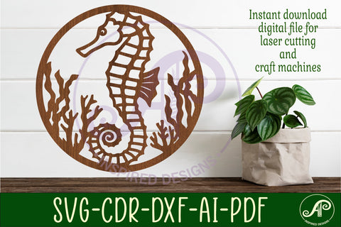 Seahorse wall art sign, SVG file SVG APInspireddesigns 