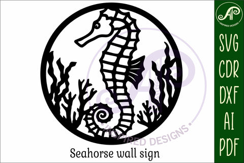 Seahorse wall art sign, SVG file SVG APInspireddesigns 
