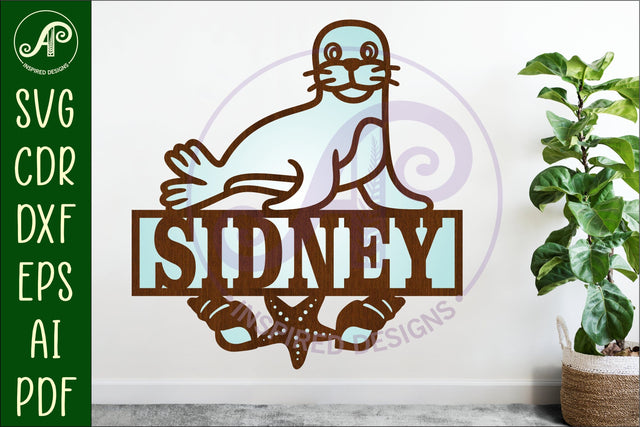 Seal name wall art sign, SVG file SVG APInspireddesigns 