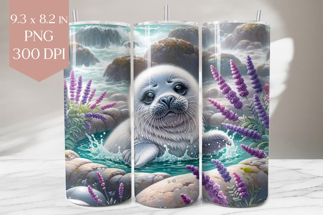 Seal Pup Ocean Tumbler Wrap Sublimation BijouBay 