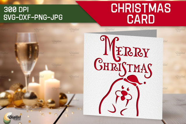 Seal SVG. Christmas Card Animal. Merry Christmas 3D Paper Evgenyia Guschina 