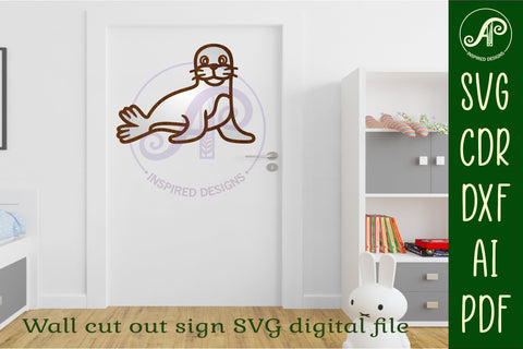 Seal two layer cut out laser cut wall art SVG APInspireddesigns 