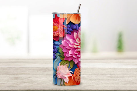 Seamless 3D Floral Tumbler PNG Wrap, 3D lowers pearls 20oz Skinny Tumbler Sublimation Design, Straight & Tapered Tumbler Wrap, Instant Digital Sublimation FloridPrintables 