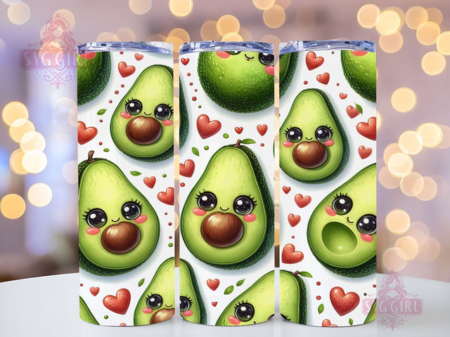 Seamless Avocado 20oz Tumbler Wrap Sublimation Design, Straight Tapered Tumbler Wrap, Avocado Tumbler Png, Instant Digital Download Sublimation SvggirlplusArt 