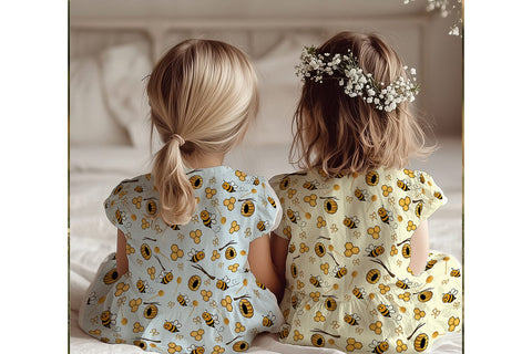 Seamless Bee & Hive Pattern – 5 Background Colors | Digital Download Digital Pattern Willow Paige Farms 