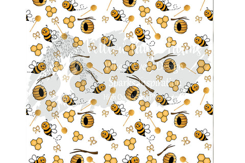 Seamless Bee & Hive Pattern – 5 Background Colors | Digital Download Digital Pattern Willow Paige Farms 