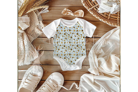 Seamless Bee & Hive Pattern – 5 Background Colors | Digital Download Digital Pattern Willow Paige Farms 