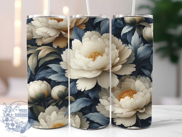 Seamless Blue Floral Tumbler Wrap, Seamless Flower Wrap, 20oz Tumbler Design, Floral Sublimation Wrap, Blue Flowers Tumbler, Seamless Tumbler Design, Printable Floral Wrap Sublimation ToriDesigns 