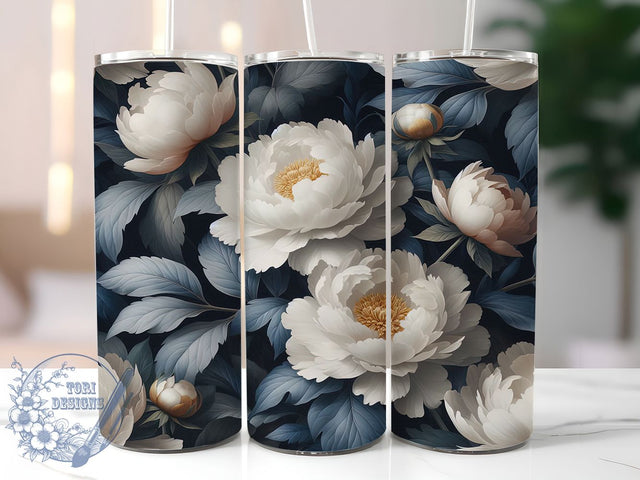 Seamless Blue Floral Tumbler Wrap, Seamless Flower Wrap, 20oz Tumbler Design, Floral Sublimation Wrap, Blue Flowers Tumbler, Seamless Tumbler Design, Printable Floral Wrap Sublimation ToriDesigns 