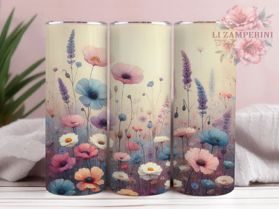 Seamless Botanical Field Flowers 20oz Tumbler, Seamless Floral, Nature Theme, 20oz Wrap, Sublimation Design, Botanical Style, PNG File Sublimation Li Zamperini 