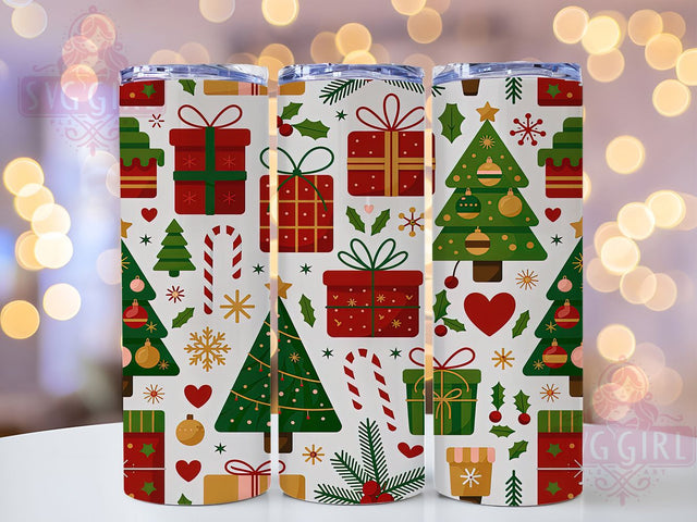 Seamless Christmas Holiday Tumbler, Seamless Christmas Pattern, Holiday Tumbler, 20Oz Wrap Design, Christmas Sublimation, Festive Seamless Art, Winter Holiday Theme Sublimation SvggirlplusArt 