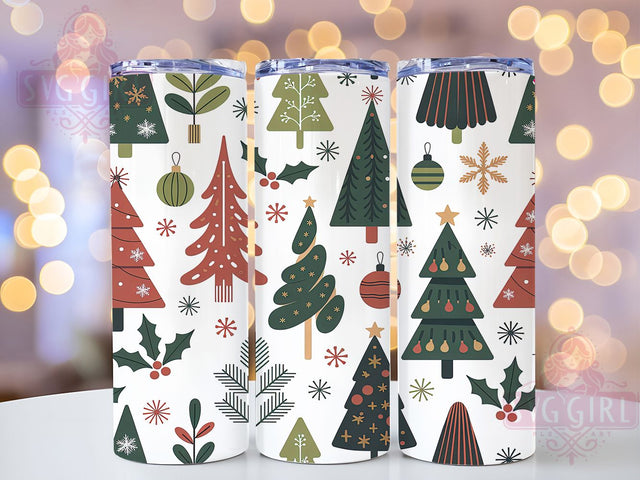 Seamless Christmas Tree Holiday Tumbler, Festive Tree Sublimation Design, Holiday Tree Art, 20oz Xmas Tumbler, Whimsical Tree Mug, Stylish Christmas Cup, Elegant Tree Wrap Sublimation SvggirlplusArt 