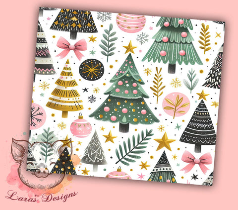 Seamless Christmas Tree Tumbler, Holiday Sublimation Wrap, 20oz Drinkware Design, Festive Tumbler Art, Winter Tree Wrap, Digital Download, Christmas Decor Tumbler Sublimation Lara' s Designs 