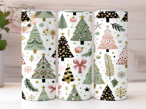 Seamless Christmas Tree Tumbler, Holiday Sublimation Wrap, 20oz Drinkware Design, Festive Tumbler Art, Winter Tree Wrap, Digital Download, Christmas Decor Tumbler Sublimation Lara' s Designs 