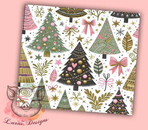 Seamless Christmas Tree Tumbler, Holiday Sublimation Wrap, 20oz Drinkware Design, Festive Tumbler Art, Winter Tree Wrap, Digital Download, Christmas Decor Tumbler Sublimation Lara' s Designs 