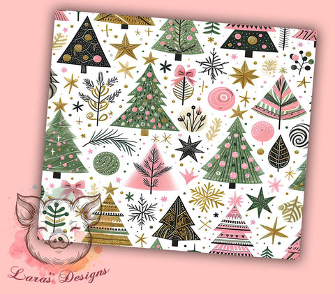 Seamless Christmas Tree Tumbler, Holiday Sublimation Wrap, 20oz Drinkware Design, Festive Tumbler Art, Winter Tree Wrap, Digital Download, Christmas Decor Tumbler Sublimation Lara' s Designs 