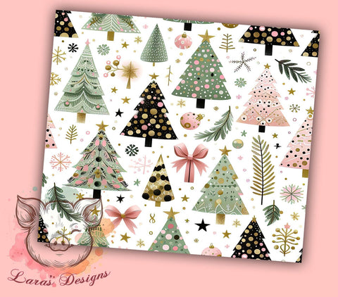 Seamless Christmas Tree Tumbler, Holiday Sublimation Wrap, 20oz Drinkware Design, Festive Tumbler Art, Winter Tree Wrap, Digital Download, Christmas Decor Tumbler Sublimation Lara' s Designs 