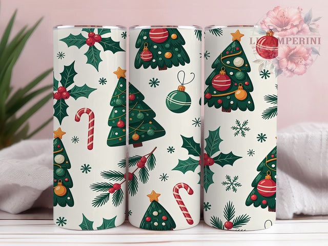 Seamless Christmas Tree Tumbler, Holiday Tree Wrap, Seamless Christmas Sublimation, 20oz Tree Tumbler, Festive Tree Art, Seasonal Tree Mug, Whimsical Holiday Cup Sublimation Li Zamperini 