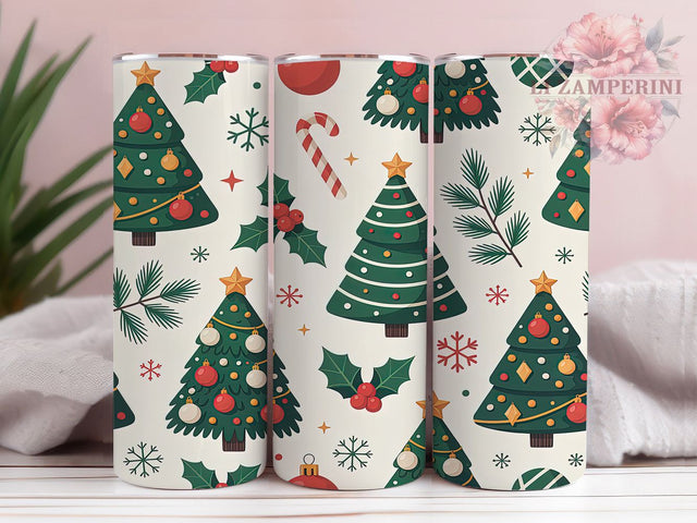 Seamless Christmas Tree Tumbler, Holiday Tree Wrap, Seamless Christmas Sublimation, 20oz Tree Tumbler, Festive Tree Art, Seasonal Tree Mug, Whimsical Holiday Cup Sublimation Li Zamperini 