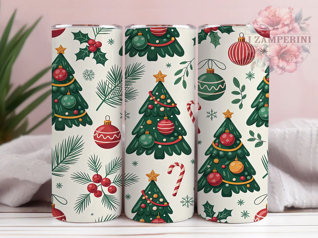 Seamless Christmas Tree Tumbler, Holiday Tree Wrap, Seamless Christmas Sublimation, 20oz Tree Tumbler, Festive Tree Art, Seasonal Tree Mug, Whimsical Holiday Cup Sublimation Li Zamperini 